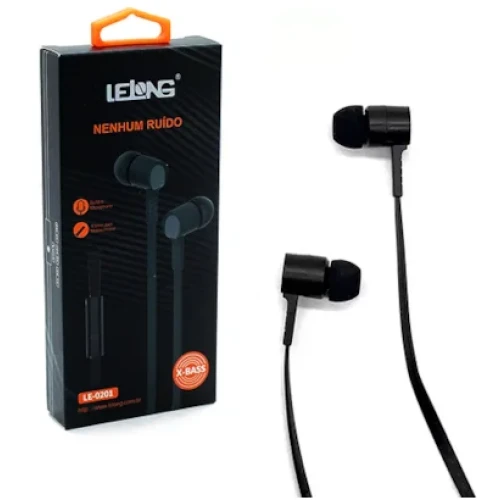 Fone de Ouvido Estéreo Lelong 3.5mm LE-0201
