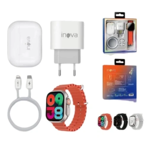 Kit Carregador Fone de Ouvido +  Smartwatch Inova WFCC-12756