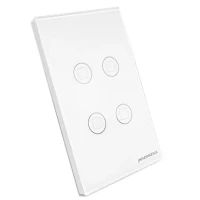 Interruptor Touch Wi-fi Nova Digital Ws-Us-Rf 4 Botões Branco / Preto Compatível com Alexa Google Assistant