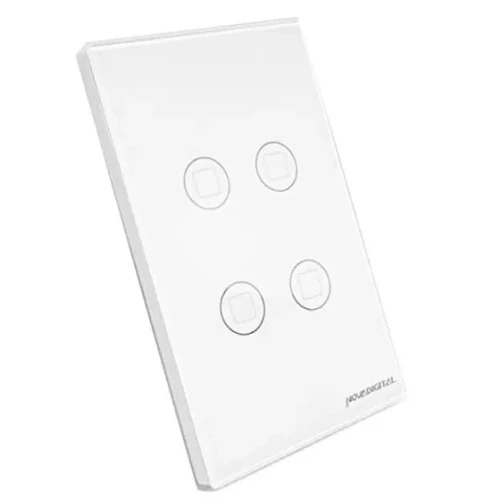 Interruptor Touch Wi-fi Nova Digital Ws-Us-Rf 4 Botões Branco / Preto Compatível com Alexa Google Assistant